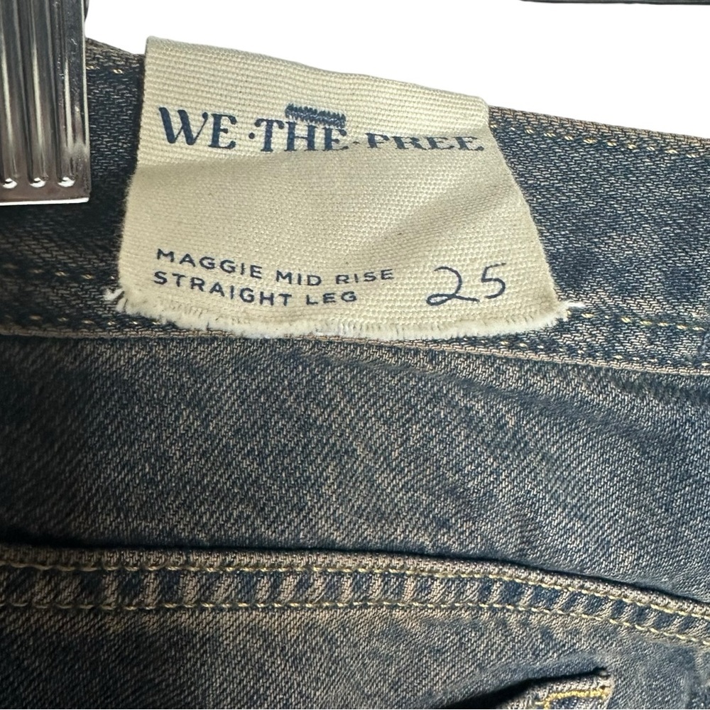 NWT FP We The Free Maggie MidRise Crop Straight Jeans in Back Alley Blue 25 - Picture 13 of 16